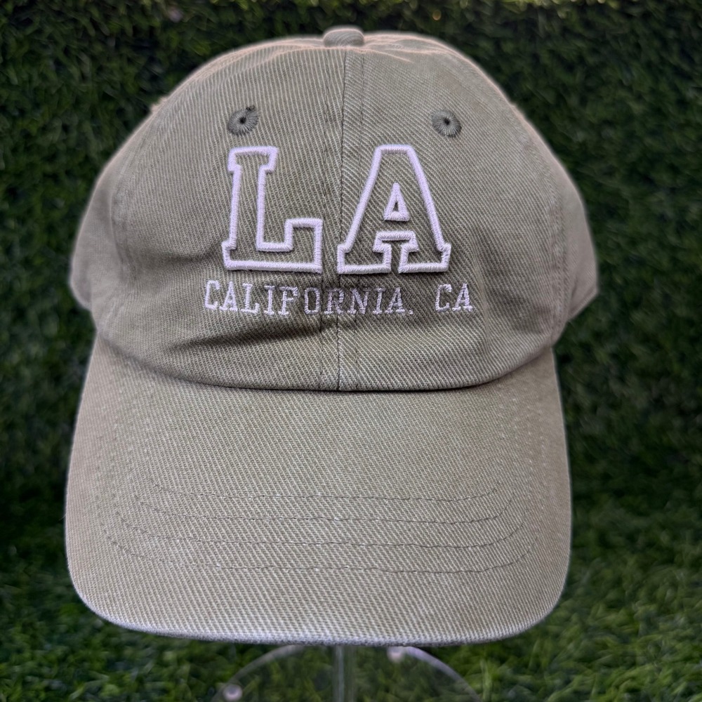 American Eagle LA California Hat Mens OS Dad Cap Olive Green Cotton NWT